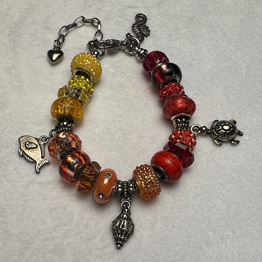 Handmade by Me-Pandora-Style “Sunset”Charm Bracelet